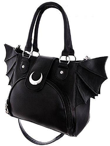 Restyle Gothic Bat Wing Crescent Moon Purse Handbag Witchcraft Wicca Punk Bag One-Size