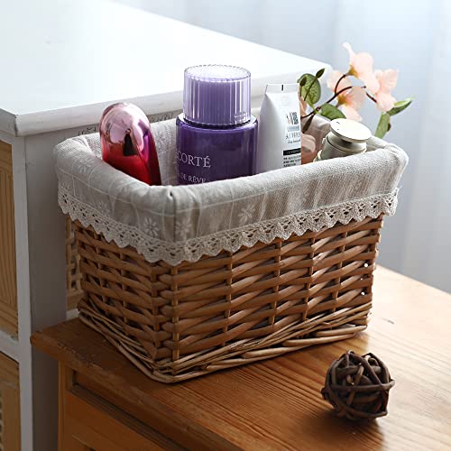 Rectangular Wicker Storage basket&bins container, Organizer Box, Kingwillow Art & Craft (Small)