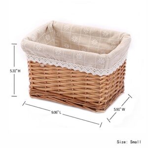 Rectangular Wicker Storage basket&bins container, Organizer Box, Kingwillow Art & Craft (Small)