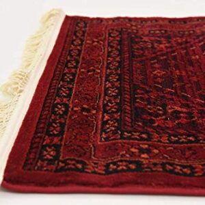 Unique Loom Tekke Collection Over-Dyed Saturated Traditional Torkaman Area Rug, 2 ft 7 in x 10 ft, Red/Black