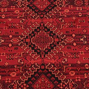 Unique Loom Tekke Collection Over-Dyed Saturated Traditional Torkaman Area Rug, 2 ft 7 in x 10 ft, Red/Black