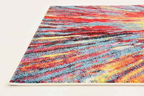 Unique Loom Lyon Collection Modern Abstract Tie-Dye Fireworks Area Rug, 5 x 8 Feet, Multi/Blue