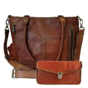 madosh womens tote handbag genuine leather shoulder purse satchel crossbody ladies brown bag