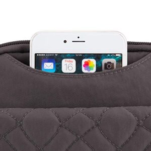 Travelon Anti-Theft Signature Quilted Slim Pouch, Smoke