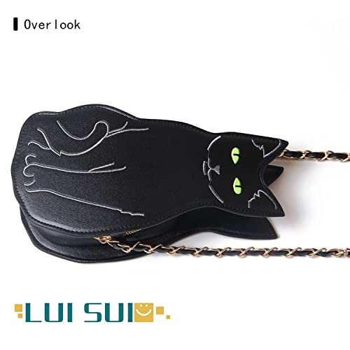 LUI SUI Womens Black Cat Purse Crossbody Bags Girls Bat Wing Spider Web Shoulder Bags Flamingo Animal Purse Chic Clutch Bags