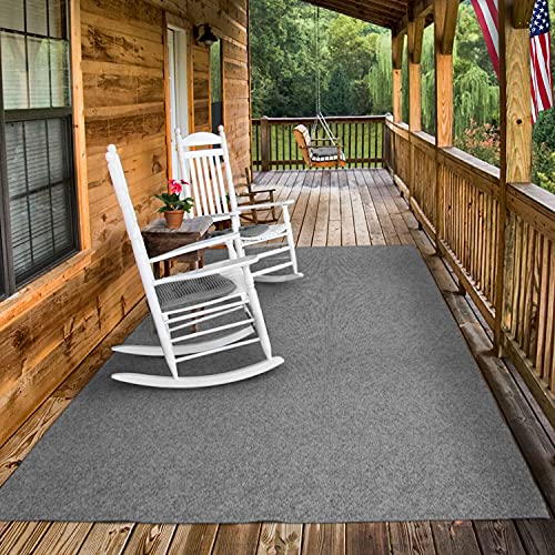 House, Home and More Indoor Outdoor Carpet with Rubber Marine Backing - Gray - 6 Feet x 10 Feet