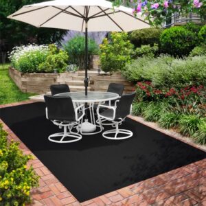 House, Home and More Indoor Outdoor Carpet with Rubber Marine Backing - Black - 6 Feet x 10 Feet