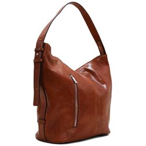 floto sardinia leather tote bag convertible shoulder strap women’s bag (olive (honey) brown)
