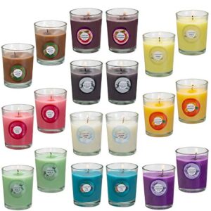 howemon scented candles, anxiety reducer,lavender, lemon, spring,strawberry, rosemary, jasmine, rose, vanilla, bergamot, fig, aromatherapy organic massage candles – 20 pack