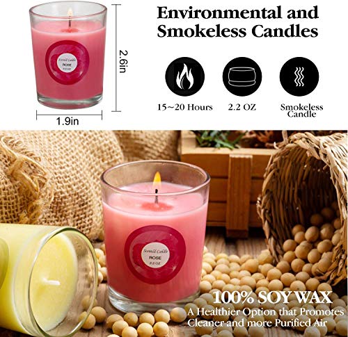 Howemon Scented Candles, Anxiety Reducer,Lavender, Lemon, Spring,Strawberry, Rosemary, Jasmine, Rose, Vanilla, Bergamot, fig, Aromatherapy Organic Massage Candles - 20 Pack