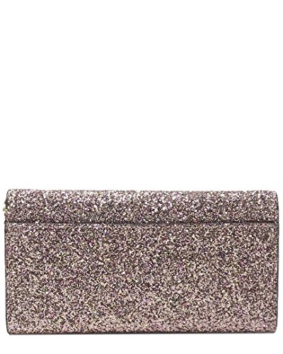 Kate Spade New York Pink Glitter Sunset Lane Milou Wallet Clutch + Chain