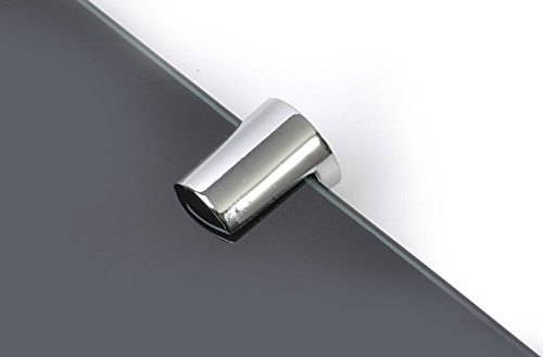 BSM Marketing Gloss Black Glass Shelf with Two Chrome Finish Brackets 300mm x 100mm Toughened Safety