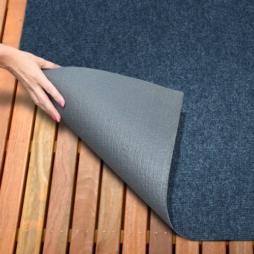 House, Home and More Indoor Outdoor Carpet with Rubber Marine Backing - Blue - 6 Feet x 10 Feet