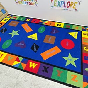 KidCarpet.com Colorful Shapes Preschool Rug with Bright Colors, 6' x 8'6" Rectangle