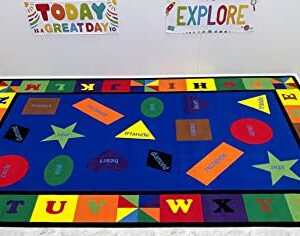 KidCarpet.com Colorful Shapes Preschool Rug with Bright Colors, 6' x 8'6" Rectangle