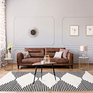 Poly and Bark Mekko 6'x9' Area Rug, 6' x 9', Mist White