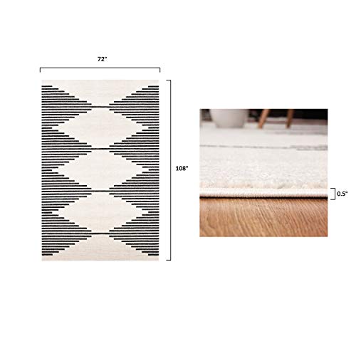 Poly and Bark Mekko 6'x9' Area Rug, 6' x 9', Mist White