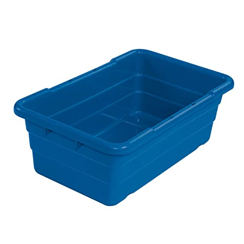 Quantum Storage Systems Blue Cross Stack Nesting Tote Tub - 25-1/8 X 16 X 8-1/2 - Lot of 6