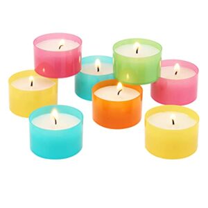 Stonebriar 96 Pack Multicolor Unscented 6 to 7 Hour Long Burning Tea Light Candles