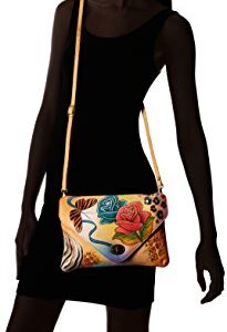 Anna by Anuschka womens Anna Anuschka, Handpainted Leather Envelope Clutch, Rose Safari Clutch, Rose Safari, One Size US