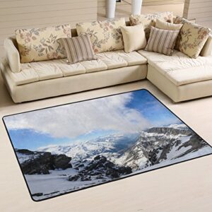 alaza beautiful landscape mountain ice area rug rugs mat for living room bedroom 6’x4′