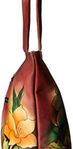 Anna by Anuschka womens N157Genuineleatherconvertible Large Tote Hand-painted Original Artwork,Mediterranean Garden,Large