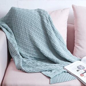 vanrolldex cable knit throw blanket for couch sofa car home decor 51 x 70in