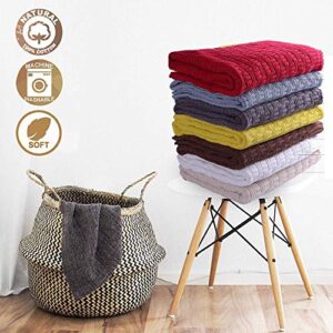 VanRolldex Cable Knit Throw Blanket for Couch Sofa Car Home Decor 51 x 70in