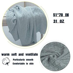 VanRolldex Cable Knit Throw Blanket for Couch Sofa Car Home Decor 51 x 70in