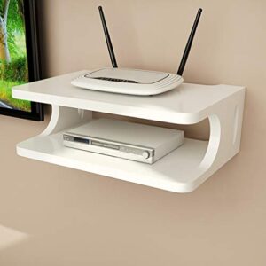 lxyfms wall mount bracket tv box set-top box modem cable box for wifi router dvd player streaming device router rack (color : white)