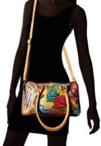 Anna by Anuschka womens Satchel Handbag Genuine Leather, Rose Safari, No Size US