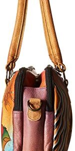 Anna by Anuschka womens Satchel Handbag Genuine Leather, Rose Safari, No Size US