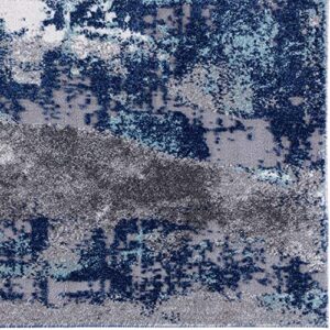 LUXE WEAVERS Modern Area Rugs with Abstract Patterns 7681 – Medium Pile Area Rug, Dark Blue, Light Blue / 8 x 10