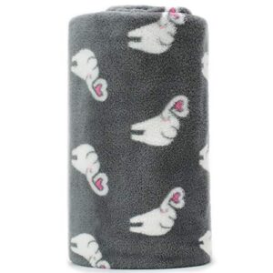blanket throw cute dreaming elephant pattern grey background soft lightweight coral fleece for baby 50 x 60in