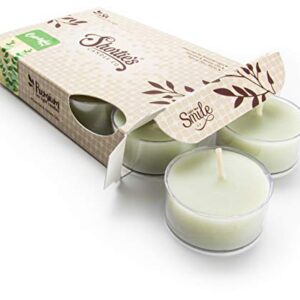 Eucalyptus Leaf Premium Tealight Candles - Highly Scented with Essential & Natural Oils - 6 Green Tea Lights - Beautiful Candlelight - Made in The USA - Fresh & Clean Collection