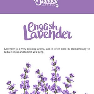 Pure English Lavender Premium Tealight Candles - Highly Scented with Essential & Natural Oils - 6 Purple Tea Lights - Beautiful Candlelight - Made in The USA - Flower & Floral Collection