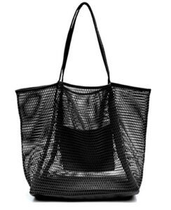 mesh beach tote womens shoulder handbag