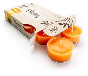 mango & papaya premium tealight candles – 6 orange highly scented tea lights – beautiful candlelight – made in the usa – fruit & berry collection