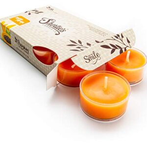 Mango & Papaya Premium Tealight Candles - 6 Orange Highly Scented Tea Lights - Beautiful Candlelight - Made in The USA - Fruit & Berry Collection