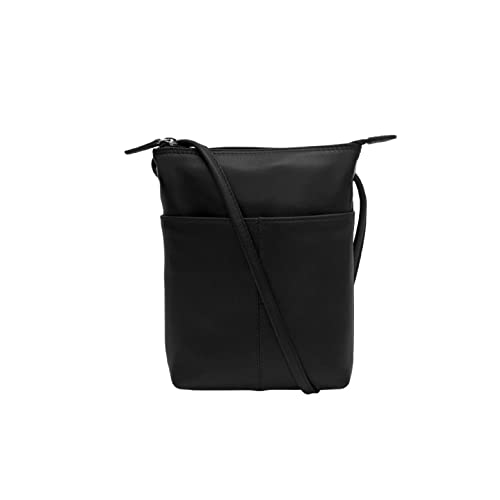 ili New York Leather Mini Sac Crossbody - Genuine Leather Crossbody Bag with RFID Blocking and Zipper Enclosed Pockets