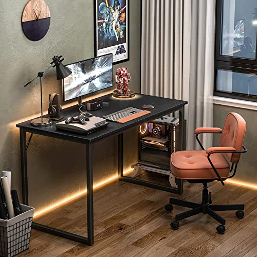 Coleshome 47 Inch Computer Desk, Modern Simple Style Desk for Home Office, Study Student Writing Desk,Black