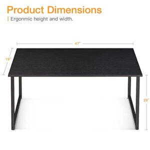 Coleshome 47 Inch Computer Desk, Modern Simple Style Desk for Home Office, Study Student Writing Desk,Black