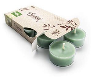 bayberry fir premium tealight candles – highly scented with essential oils – 6 green tea lights – beautiful candlelight – made in the usa – christmas & holiday collection