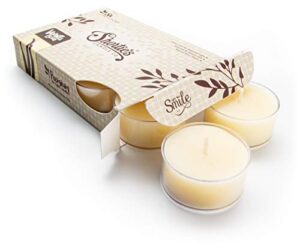 vanilla bean premium tealight candles – 6 beige highly scented tea lights – beautiful candlelight – made in the usa – bakery & food collection