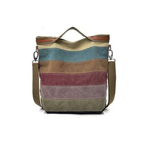 cvfaji womens shoulder bags canvas hobo handbags multi-color casual messenger bag top handle tote crossbody bags