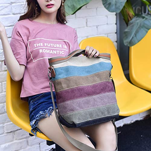 CVFAJI Womens Shoulder Bags Canvas Hobo Handbags Multi-Color Casual Messenger Bag Top Handle Tote Crossbody Bags