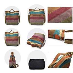 CVFAJI Womens Shoulder Bags Canvas Hobo Handbags Multi-Color Casual Messenger Bag Top Handle Tote Crossbody Bags