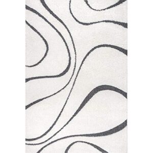 nuLOOM Carolyn Cozy Soft & Plush Shag Area Rug, 7 ft 10 in x 10 ft, Beige