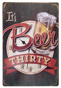erlood it’s beer thirty vintage funny home decor tin sign retro metal bar pub poster 8 x 12