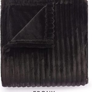 Sunbeam Royal Posh Ribbed Ebony Heated Personal Throw / Blanket, Cozy-Warm, Adjustable Heat Settings